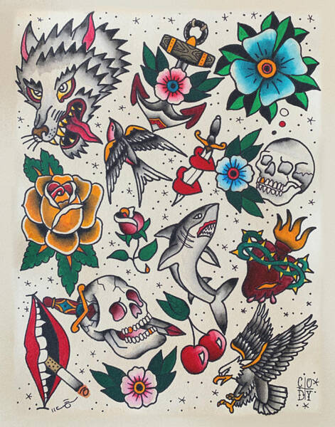 Tattoo Flash Stock Illustrations Cliparts and Royalty Free Tattoo Flash  Vectors
