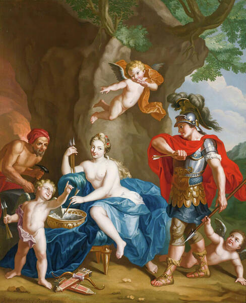 Mars, Venus And Vulcan, The Forge Of Vulcan 1754 Art Print