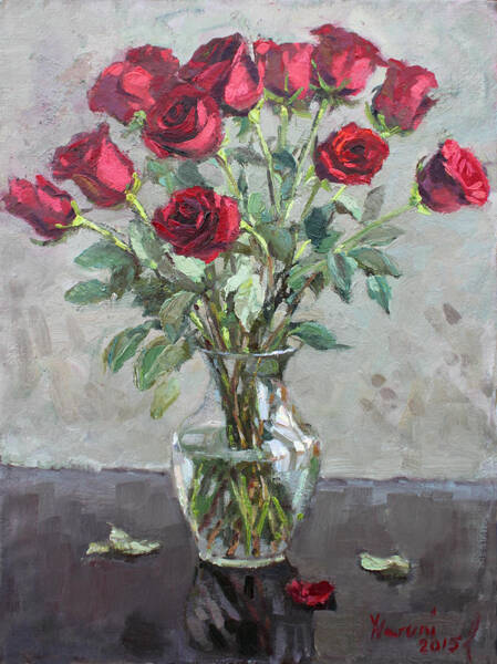 Bouquet of Red Roses Wall Art