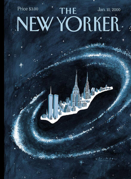 New York City Skyline in Space Wall Art