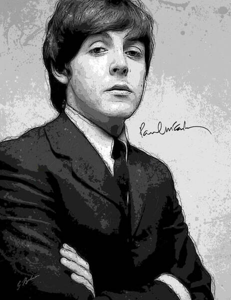 The Beatles Wall Art featuring the digital art Mr. McCartney by Gary Bodnar