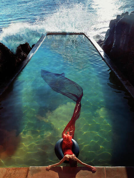 Wall Art - Photograph - Pacific Islander Woman In Mermaid by Colin Anderson Productions Pty Ltd