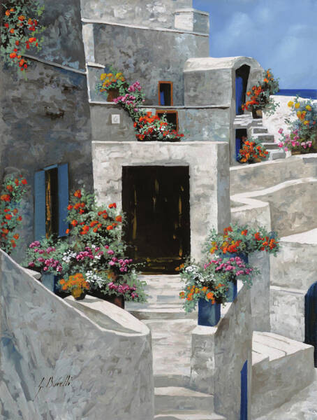 Alcune Piccole Case Di Grecia Art Print