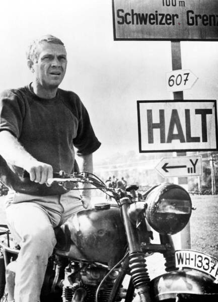 Wall Art - Photograph - Steve Mcqueen On Motorcycle by Retro Images Archive