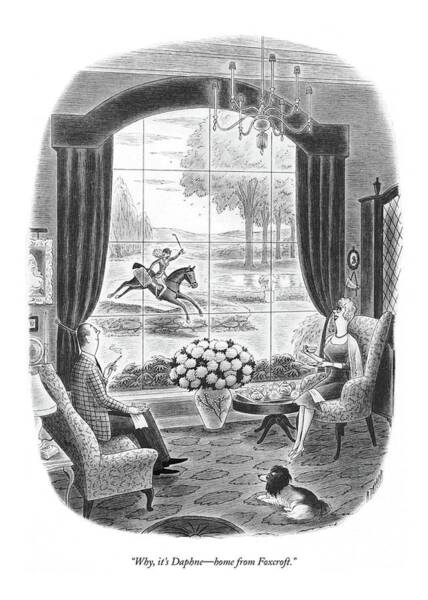 Wall Art - Drawing - Why, It's Daphne - Home From Foxcroft by Richard Taylor