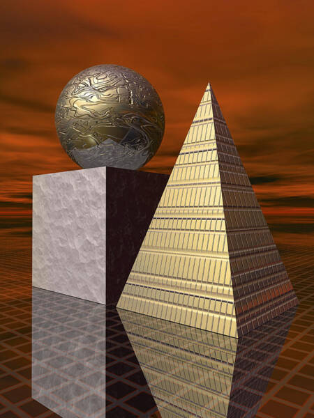 Wall Art - Photograph - Basic Shapes, Cube, Sphere, Pyramid Still Life #6 by Harald Sund