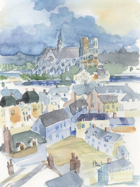 Wall Art - Painting - 18100 - Notre Dame Roofscape by Paul Brent