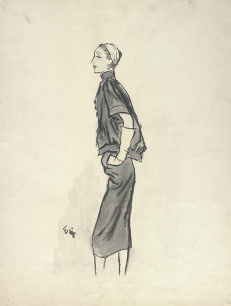 Wall Art - Digital Art - Model Wearing Givenchy by Carl Oscar August Erickson