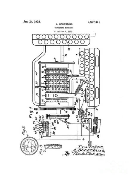 Enigma Encryption Machine Patent Art Print