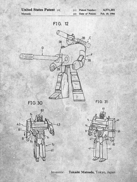 Transformers TANTRUM US Patent Art Print READY TO FRAME! Predacon Decepticon 