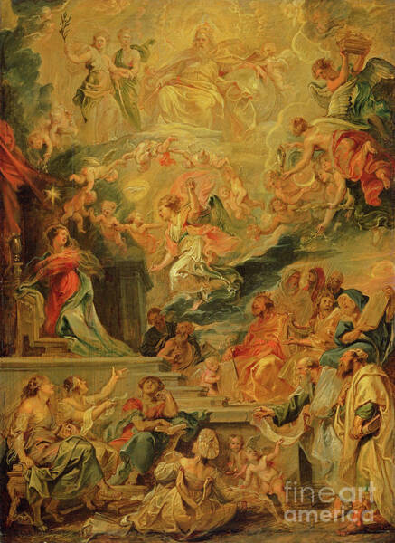 The Incarnation As Fulfillment Of All Prophecies, C.1628-29 Art Print
