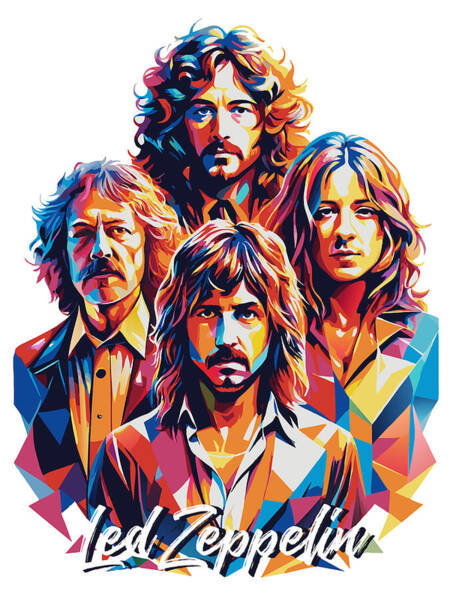 Led Zeppelin #8 In Wpap Pop Art Art Print