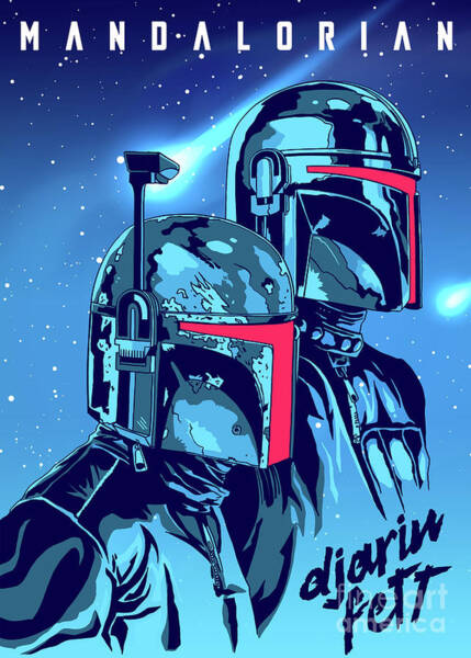 Wall Art - Digital Art - Mandalorian Punk / Daft Punk / Boba Fett by Zerobriant Designs