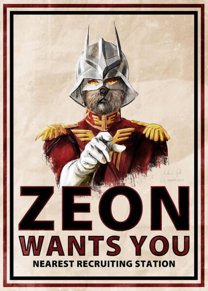  Digital Art - Zeon Wants You Dog by Andrea Gatti