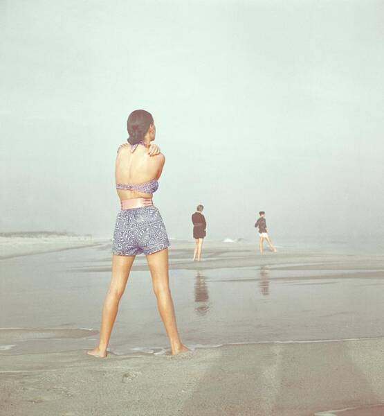 Wall Art - Photograph - Back View Of Three People At A Beach by Serge Balkin