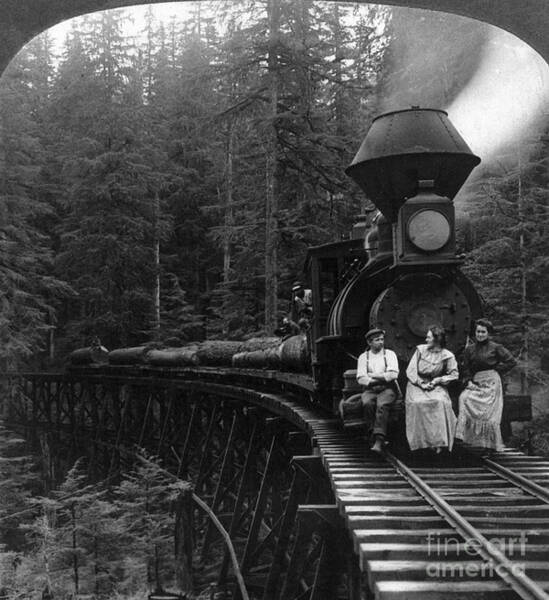 Historic Photo Print Washington State Logging Train 