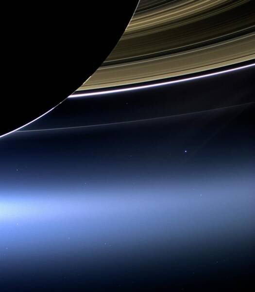 Wall Art - Photograph - Earth And Moon From Saturn #2 by Science Photo Library