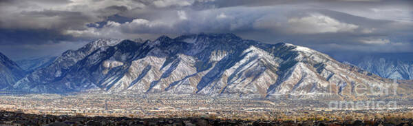 Storm Front Passes Over The Wasatch Mountains And Salt Lake Valley - Utah Art Print