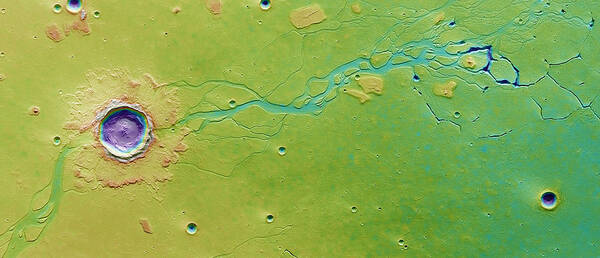 Hephaestus Fossae, Mars Art Print