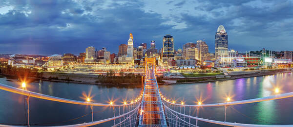 View From Atop John A. Roebling Bridge Art Print