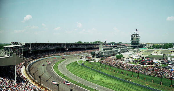 Race Cars In Pace Lap In A Stadium #1 Art Print