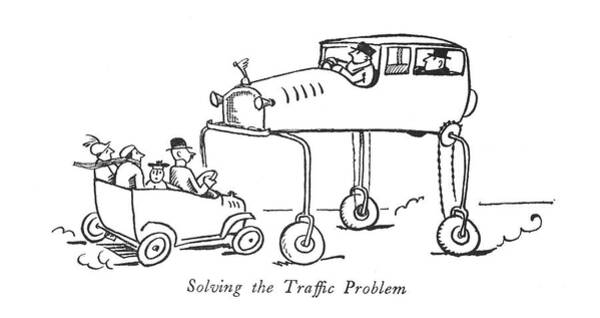Wall Art - Drawing - Solving The Traffic Problem #1 by Alfred Frueh