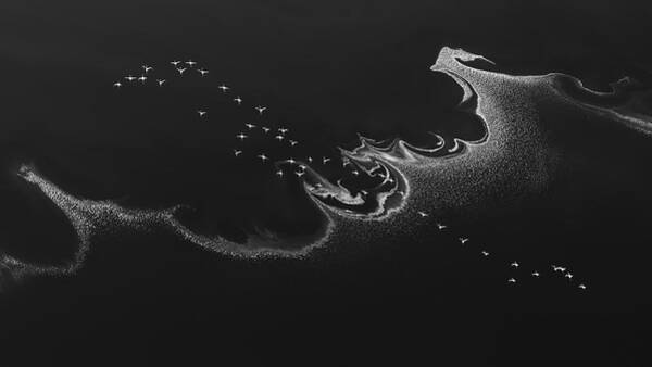 Wall Art - Photograph - Flying Over The Salt Lake by Jun Zuo