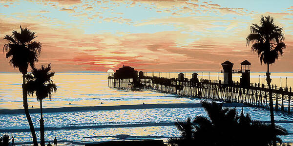 Wall Art - Painting - Oceanside Pier by Andrew Palmer