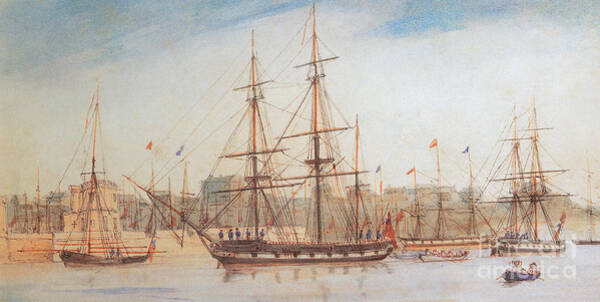 Hms Beagle Watercolor Art Print
