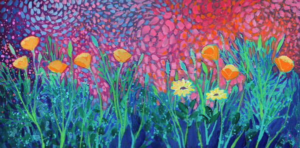 Art Print featuring the painting Poppies at Twilight by Jennifer Lommers