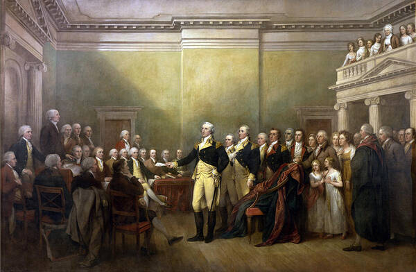 George Washington Wall Art featuring the painting General George Washington Resigning His Commission #2 by John Trumbull
