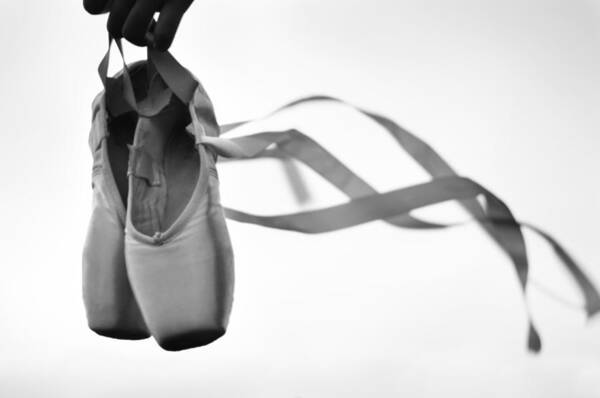 Ballet Pointe Shoes in Graceful Motion Art Print
