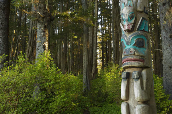 Wall Art - Photograph - Native Totem Pole In Sitka National #2 by Daryl Pederson
