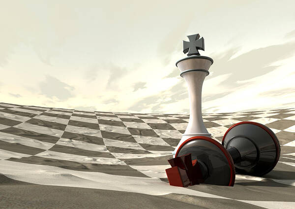 Chess Desert Game Over Art Print