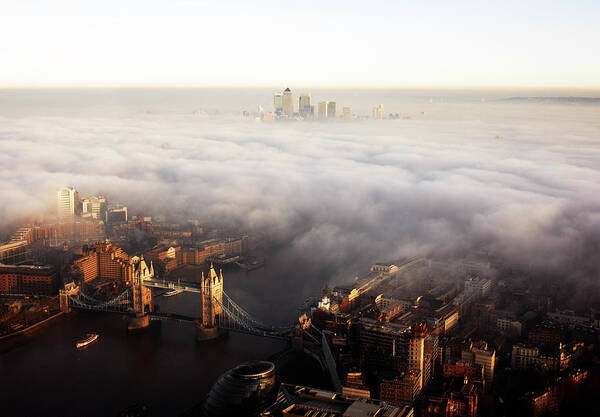 Wall Art - Photograph - Elevated View Over London Shrouded In by Gary Yeowell