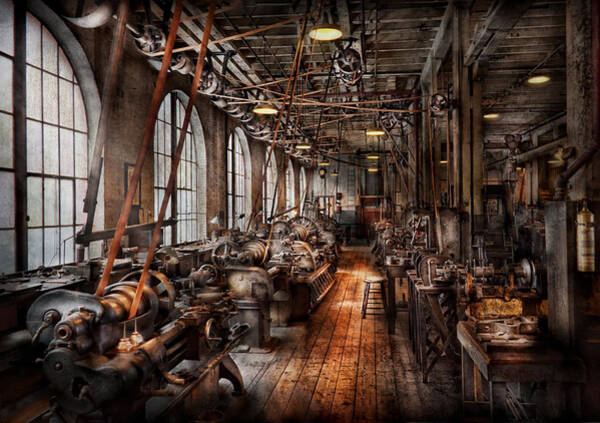 Wall Art - Photograph - Machinist - A fully functioning machine shop  by Mike Savad
