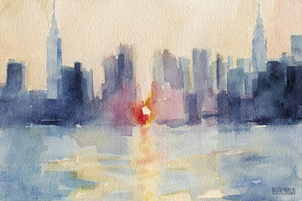 Manhattanhenge New York Skyline Painting Art Print