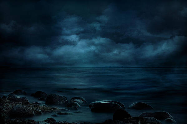 Moonlight Over Distant Shores Art Print