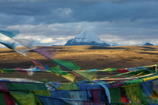 Wall Art - Photograph - Mt. Kailash And Prayer Flags,western by Wulingyun