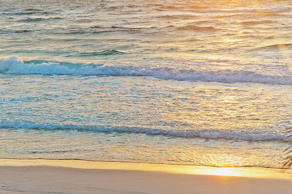 Wall Art - Photograph - Sunrise Over Ocean And Waves At Beach by Sasha Weleber