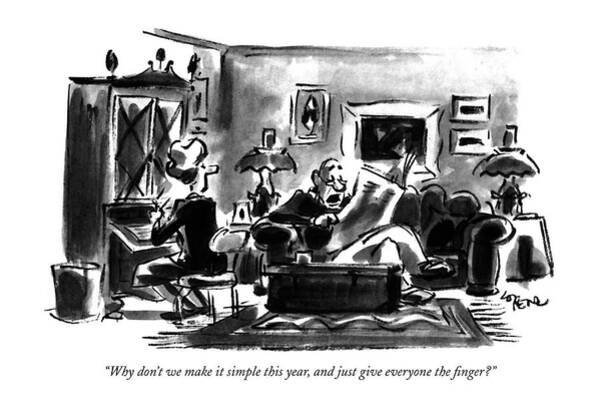 Wall Art - Drawing - Why Don't We Make It Simple This Year by Lee Lorenz