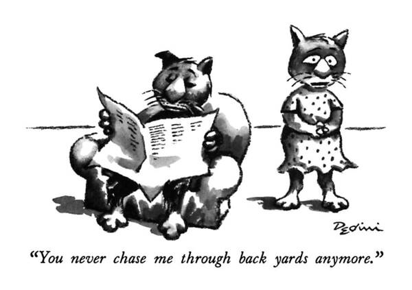 Wall Art - Drawing - You Never Chase Me Through Back Yards Anymore by Eldon Dedini