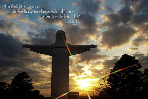 Wall Art - Photograph - Light of the World - Inspirational Scripture Message Poster by Gregory Ballos