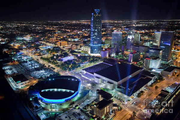 Wall Art - Photograph - Oklahoma City Thunder Skyline by Cooper Ross