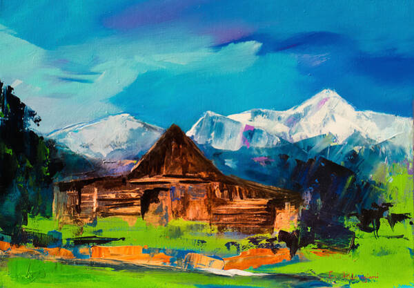 Grand Tetons Mountain Range Landscape Oil Painting - agrohort.ipb.ac.id