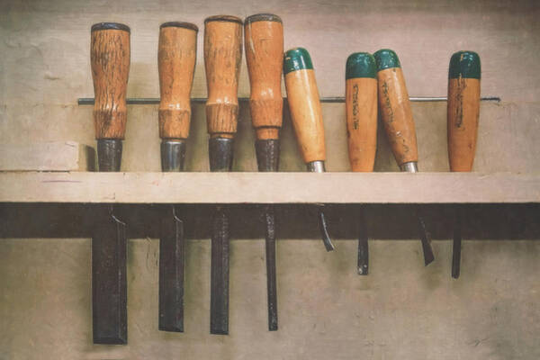 Woodworking Chisels on a Rack Wall Art