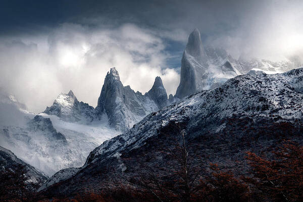 Wall Art - Photograph - Fitz Roy Covered In Clouds by Christian Scheiffele