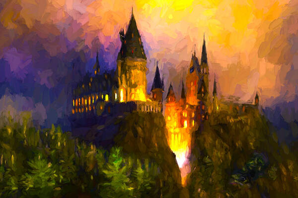 Drawing Of Hogwarts Castle Harry Potter Print Wall Art | lupon.gov.ph