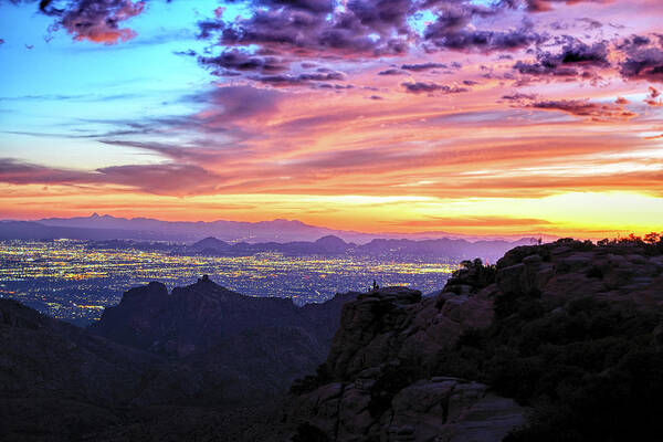 Lights Of Tucson At Sunset Art Print