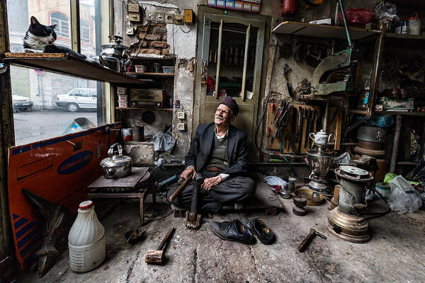 Wall Art - Photograph - Man And Cat by Amir Ali Navadeh Shahla
